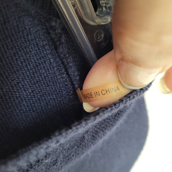 J McLaughlin Sweater Men L Long Sleeve V-Neck Classic Office Teacher Navy‎ Blue - Picture 5 of 12